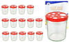 MamboCat 15er Set Sturzglas 350 ml To 82 Deckel rot weiß gepunktet Marmeladengläser Glas incl. Rezeptheft