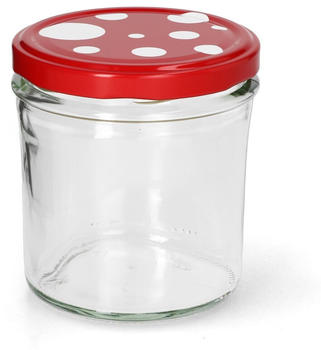 MamboCat 20 Sturzgläser 350ml rot weiß gepunktet Marmeladengläser Einmachgläser Glas
