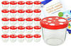 MamboCat 25er Set Sturzglas 230 ml To 82 Fliegenpilz Deckel rot weiß gepunktet incl. Diamant Rezeptheft
