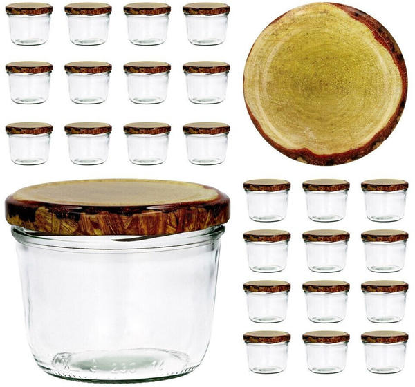 Cap+Cro 25er Set Sturzglas 230 ml To 82 Holzdekor Deckel