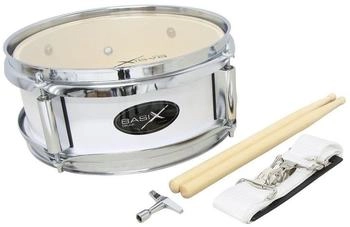 GEWA Junior Marching Drum Marschtrommel 10 x 4" Holzkessel weiß inkl. Trageriemen und Trommelstöcke (F893000)