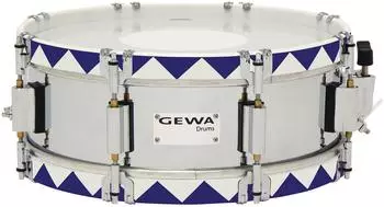 GEWA Kleine Marschsnare, Stahlkessel verchromt, blaue Spannreifen, 13x5" (890513)