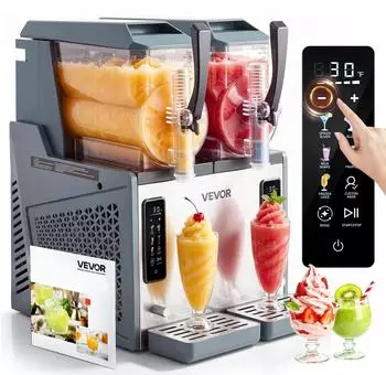 VEVOR Slush-Maschine 2x4L 455W mit Selbstreinigungsfunktion