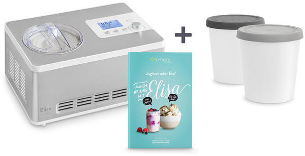 Springlane Elisa 2-in-1 Eismaschine und Joghurtbereiter + Aufbewahrungsbehälter 2er-Set