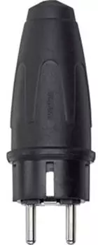 Merten Gummi-SCHUKO-Stecker (DE, FR, BE) schwarz (123251)