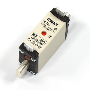 Hager NH-Sicherung NH000 gG 500V 80A Iso-Griff (LNH0080MK)