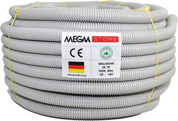 Megaastore Flexibles Wellrohr 320N Grau M16 50m