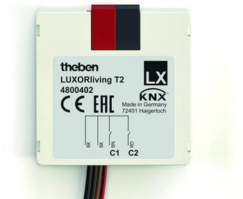 Theben LUXORliving T2 2-fach Bin&auml;reingang-Tasterschnittstelle (4800402)