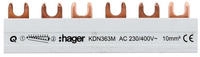 Hager Phasenschiene 3polig KDN363M Gabelanschluss 10qmm 63A 6 Module