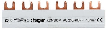 Hager Phasenschiene 3-polig Gabel 10mm² 63A 6M (KDN363M)