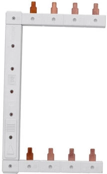 Hager Phasenschiene senkrecht 63A links/rechts symmetrisch L1L2L3N zu L1L2L3N 125mm 2-reihig (KCF663S)