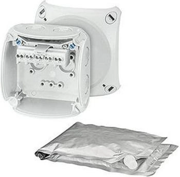 Hensel WP0202G Kabelabzweigk&auml;sten zum Vergie&szlig;en IP68 1,5-2,5 qmm 3phasig 4 qmm 1phasig 5polig mit Klemme grau (62000097)