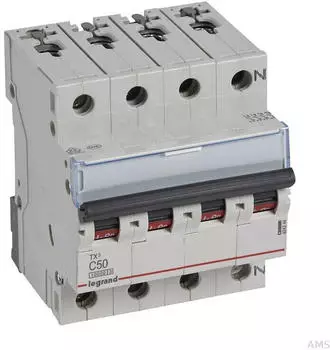 Legrand TX3 Leitungsschutzschalter C-Charakteristik 50A 3-polig+N 10kA (404244)