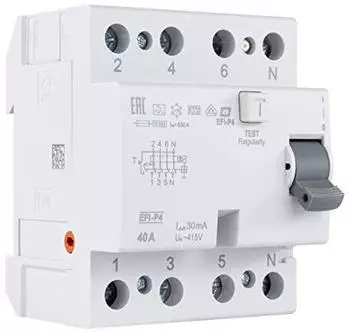 REV-Ritter FI-Schutzschalter (RCCB) 4-polig 40A 30mA 415VAC (0505482555)