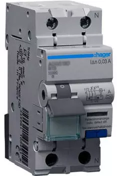 Hager FI-LS 1P+N 10kA B-13A 30mA Typ A-G (ADG513D)