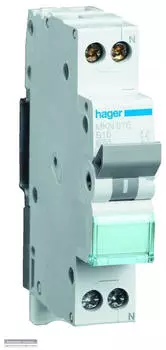 Hager Leitungsschutzschalter Schmalbau 1P+N, C-Charakteristik, 13A, 6kA (MLN513)