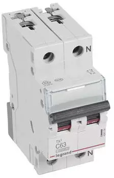 Legrand TX3 Leitungsschutzschalter C-Charakteristik 63A 1-polig+N 10kA 230VAC (404194)