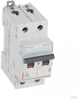 Legrand DX3 Leitungsschutzschalter D-Charakteristik 6A 2-polig 10kA (409447)