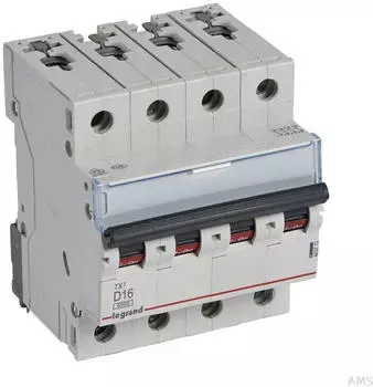 Legrand TX3 Leitungsschutzschalter D-Charakteristik 16A 4-polig 6kA (403772)