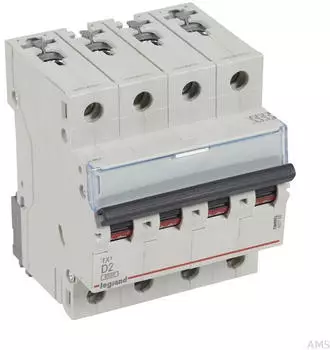 Legrand TX3 Leitungsschutzschalter D-Charakteristik 2A 4-polig 6kA 400VAC (403765)