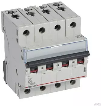 Legrand TX3 Leitungsschutzschalter C-Charakteristik 6A 4-polig 10kA 400VAC (404252)