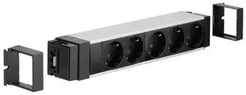 Hager Anschlussblock 5 Steckdosen Wago Aluminium eloxiert (NRS0005D00)
