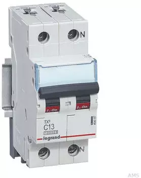 Legrand TX3 Leitungsschutzschalter C-Charakteristik 13A 1P+N 10kA 230VAC 2TE (404187)