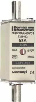 Mersen NH-Sicherungseinsatz Gr. 000 gG 63A/690V (NH000GG69V63)