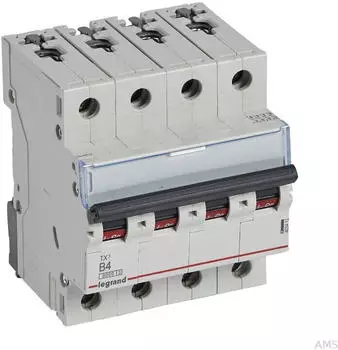 Legrand TX3 Leitungsschutzschalter B-Charakteristik 4A 4-polig 6kA 400VAC (403412)