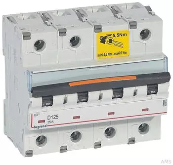 Legrand DX3 Leitungsschutzschalter D-Charakteristik 125A 4-polig 25kA (409855)