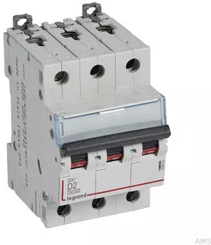 Legrand DX3 Leitungsschutzschalter D-Charakteristik 2A 3-polig 10kA 400VAC (409492)