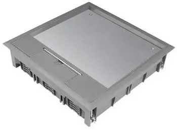 Hager tehalit.VE-EE Klappdeckel VQ12 244x244 Futter 12mm stahlgrau PA (VQ12127011)