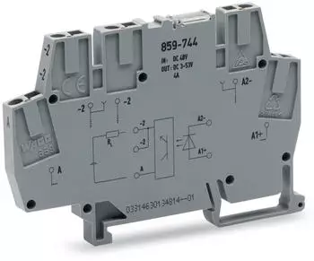 Wago Optokoppler-Reihenklemme 0,08-2,5mm&sup2; 10-53VDC Federklemmanschluss grau (859-744)