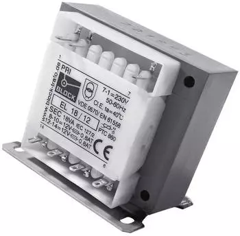Block-Trafo EL 28/12 Sicherheits- und Steuertransformator 28VA 2x12V (EL 28/12)