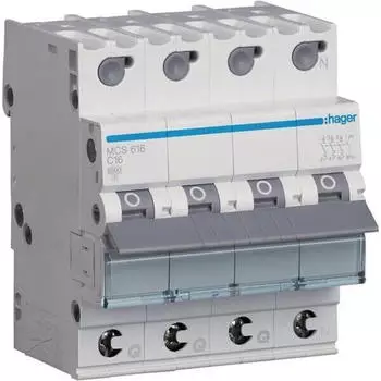 Hager Leitungsschutzschalter 3P+N 16A Kennlinie C 6kA Quick Connect (MCS616)