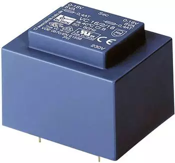 Block-Trafo VC 16/1/6 Transformator f&uuml;r Leiterplatten 16VA 6V/AC 2,66A (VC 16/1/6)
