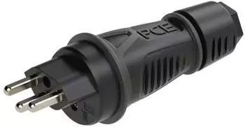 PC Electric Schutzkontaktstecker Schweizer Standard T23 16A schwarz IP55 (0323-ss)