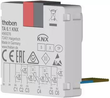 Theben TA 6.1 KNX Tasterschnittstelle Bin&auml;reingang 6-fach Data Secure (4969276)