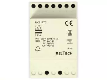 Reltech Klingeltransformator RKT 1PTC 230V / 4-8-12V 2-2-1A (051564847813)