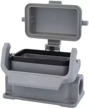Harting Han 10B Sockelgeh&auml;use Aluminium, seitlicher Kabeleingang M20 (19300101255)