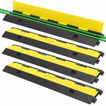 VEVOR Kabelschutzrampe 2-Kanal, Gummi/PVC, 101x24,5x5cm, 4989kg (4-tlg.)