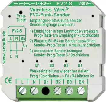 Schalk FV2 S Funk-Sender Unterputz 4 Eing&auml;nge 230V AC (FV2S09)