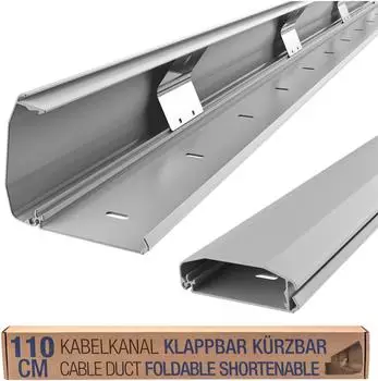 Ricoo Kabelf&uuml;hrung Kabelkanal grau