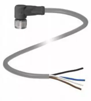 Pepperl+Fuchs V1-W-10M-PUR Kabeldose M12 A-kodiert, 4-polig gewinkelt, grau (040066)