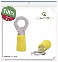 22C458 Ringkabelschuh Querschnitt max. 6.0 mm2 Loch-O 6.5 mm Teilisoliert Gelb 1