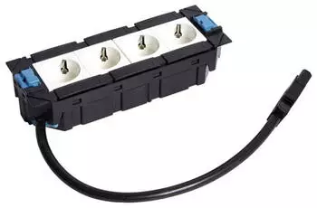 Hager Ger&auml;tebecher 4x Steckdose wei&szlig; Wieland 3x2,5mm&sup2; (GTV4RW0ROWG325)