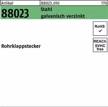 Reyher Rohrklappstecker 8x50x25, Stahl galv. verzinkt, 50 St&uuml;ck (88023)