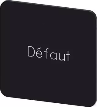 Siemens Bezeichnungsschild 27x27mm, schwarz, Beschriftung: DEFAUT (3SU1900-0AE16-0GN0)
