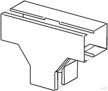 Niedax T-Stück 90° mit Deckel, 60x200mm, pulverbeschichtet (LUTC 60.200 W)