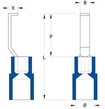 Weidm&uuml;ller HBT 2,5-3,0 BL Gabelkabelschuh 2,5mm&sup2; blau (1312450000)